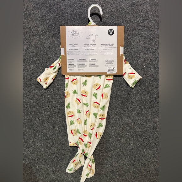 Baby Essentials Cream and Red Holiday One Piece - Picture 5 of 6